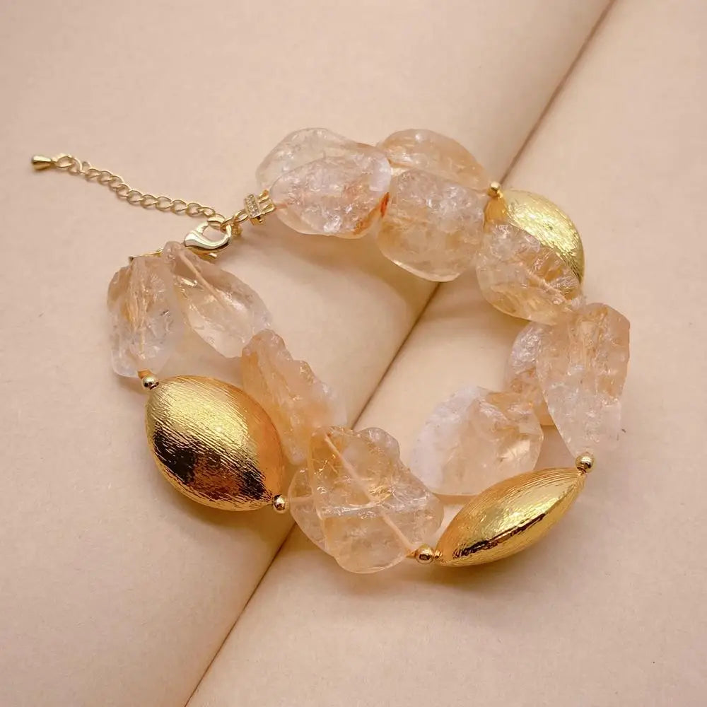 Natural Citrine Bead Bracelet