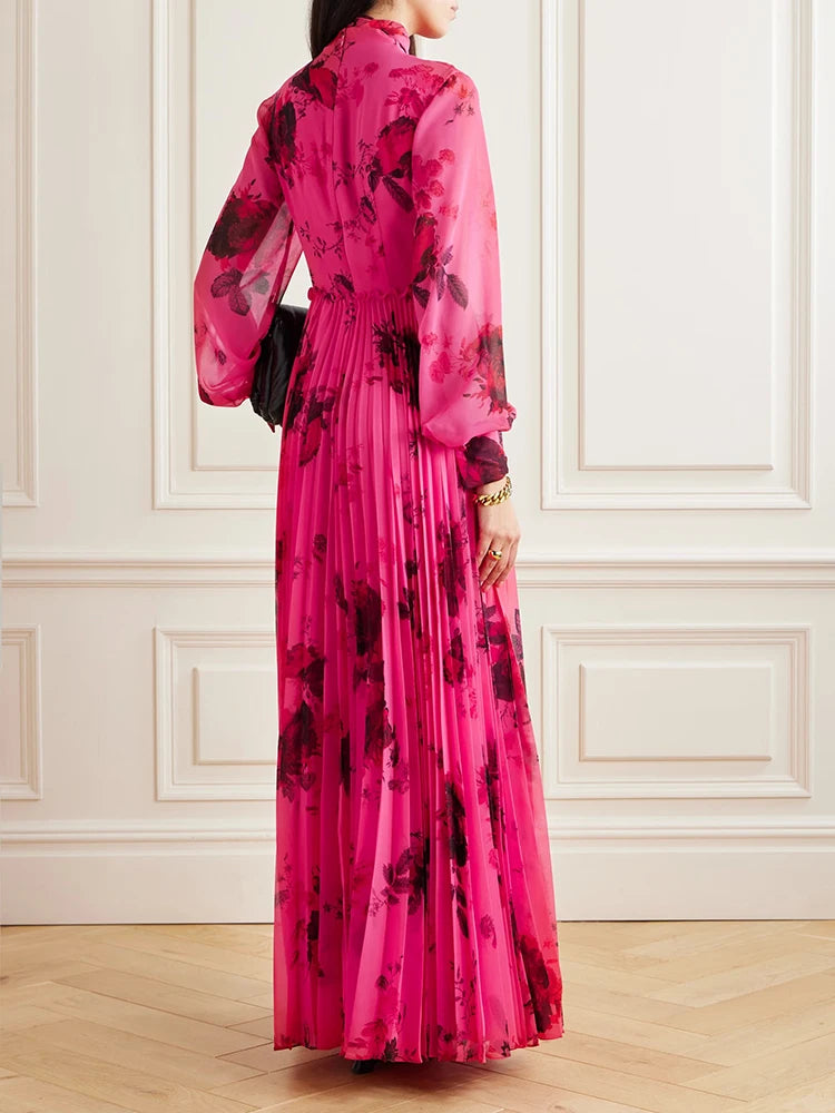 Elegant Color Printed Long Dress