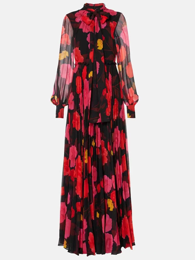 Elegant Color Printed Long Dress