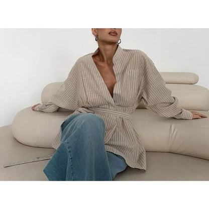 Stripe Neck Blouse