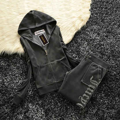 Sweatshirt Velvet Tracksuit Set