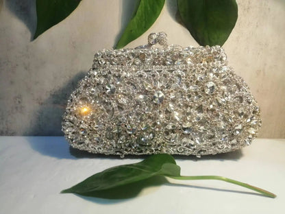 Silver Crystal Evening Clutch