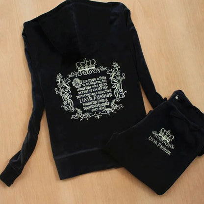 Sweatshirt Velvet Tracksuit Set