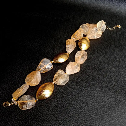 Natural Citrine Bead Bracelet