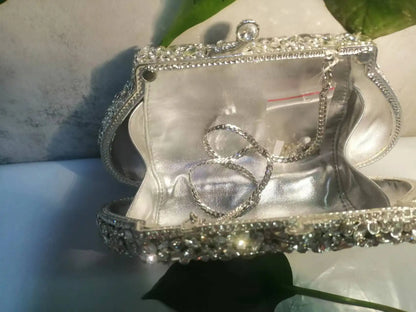 Silver Crystal Evening Clutch