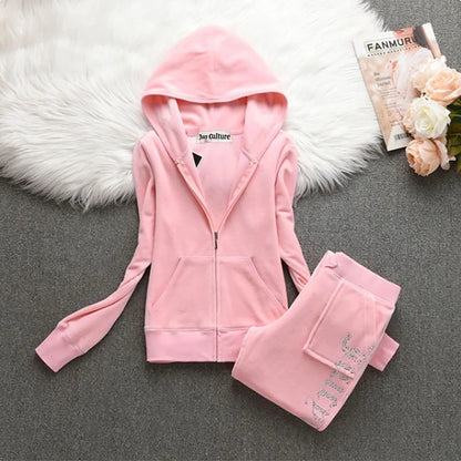 Sweatshirt Velvet Tracksuit Set