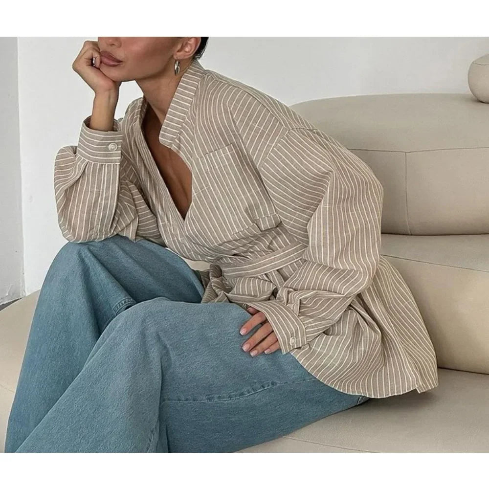 Stripe Neck Blouse