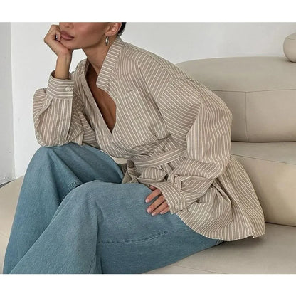 Stripe Neck Blouse