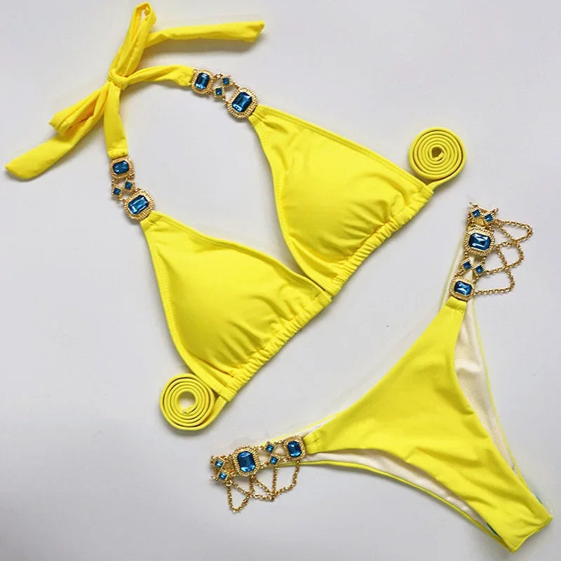 Rhinestone Diamond Bikini set