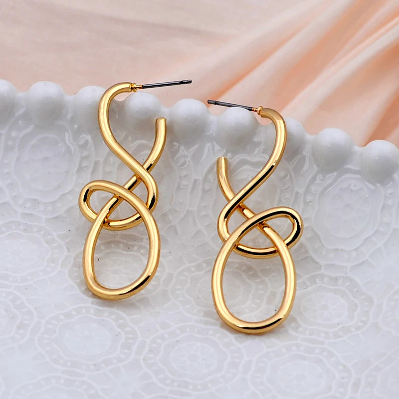 Vintage Twist Metal Earrings