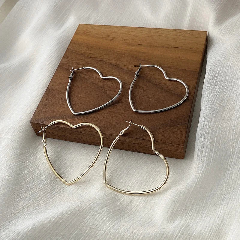 Minimalist Heart Hoop Earrings