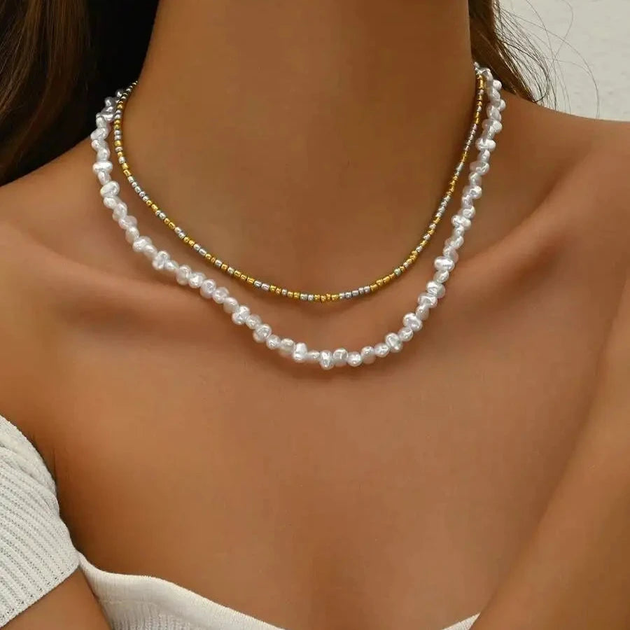 Simple Pearl Choker Necklace