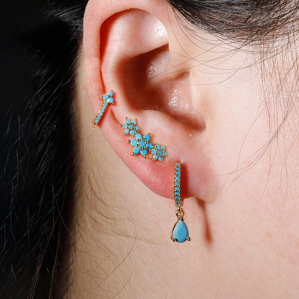 Flower Piercing Earring Set