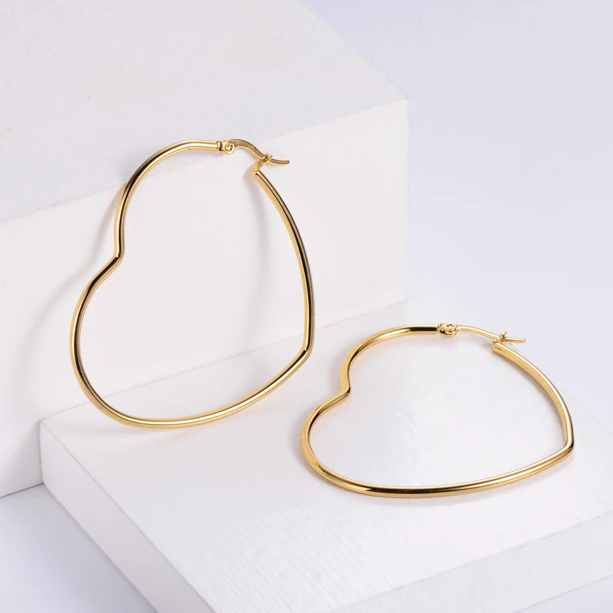 Minimalist Heart Hoop Earrings