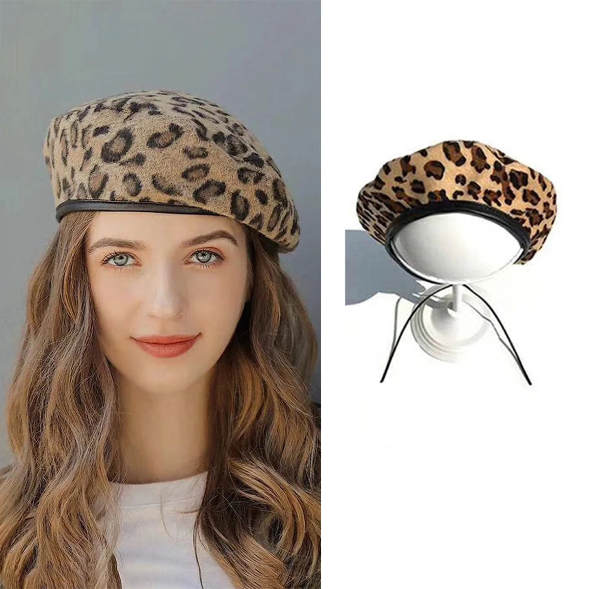 Women's Leopard Print Beret