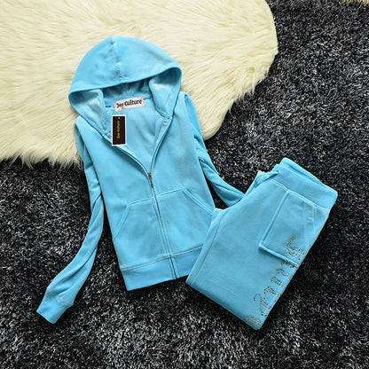 Sweatshirt Velvet Tracksuit Set