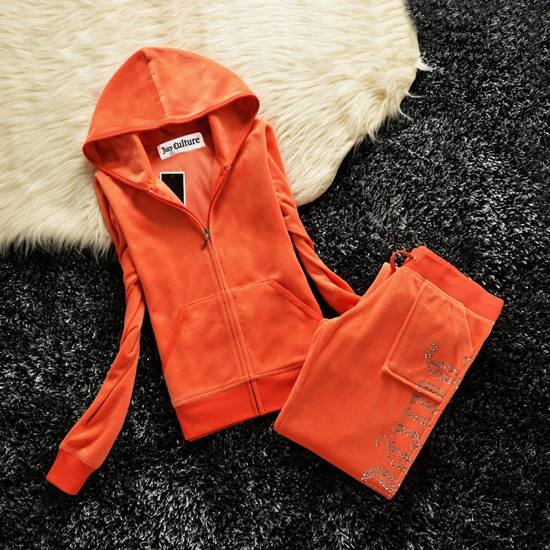 Sweatshirt Velvet Tracksuit Set