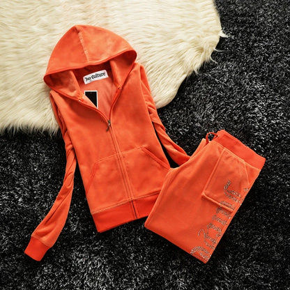 Sweatshirt Velvet Tracksuit Set