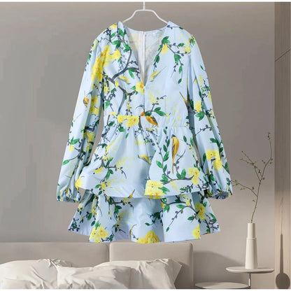 Deep V Neck Long Sleeves