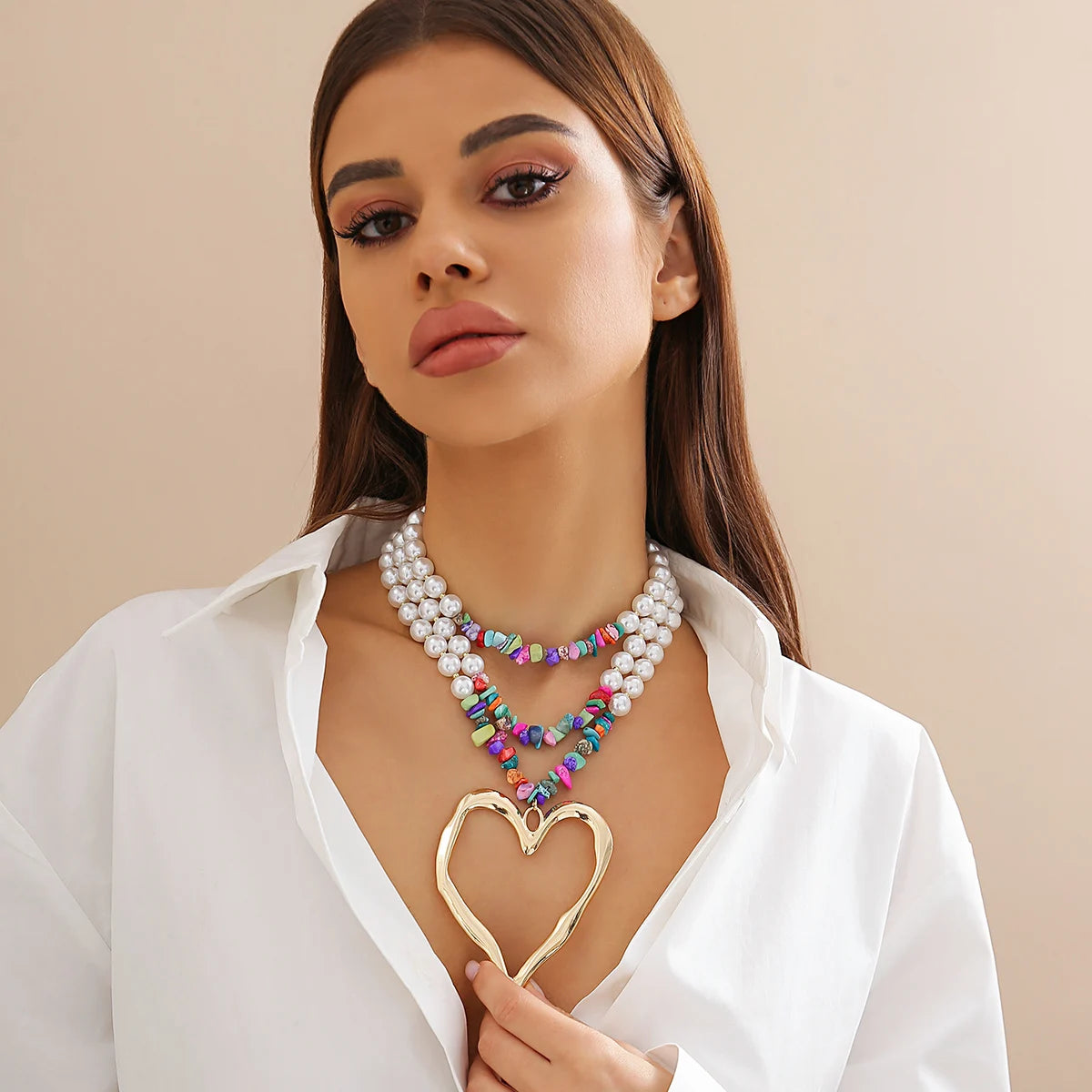 Multilayer Beaded Choker Necklace