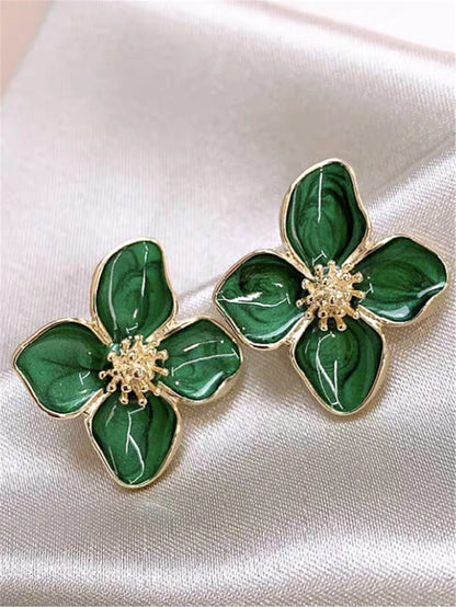 Vintage Glazed Flower Studs