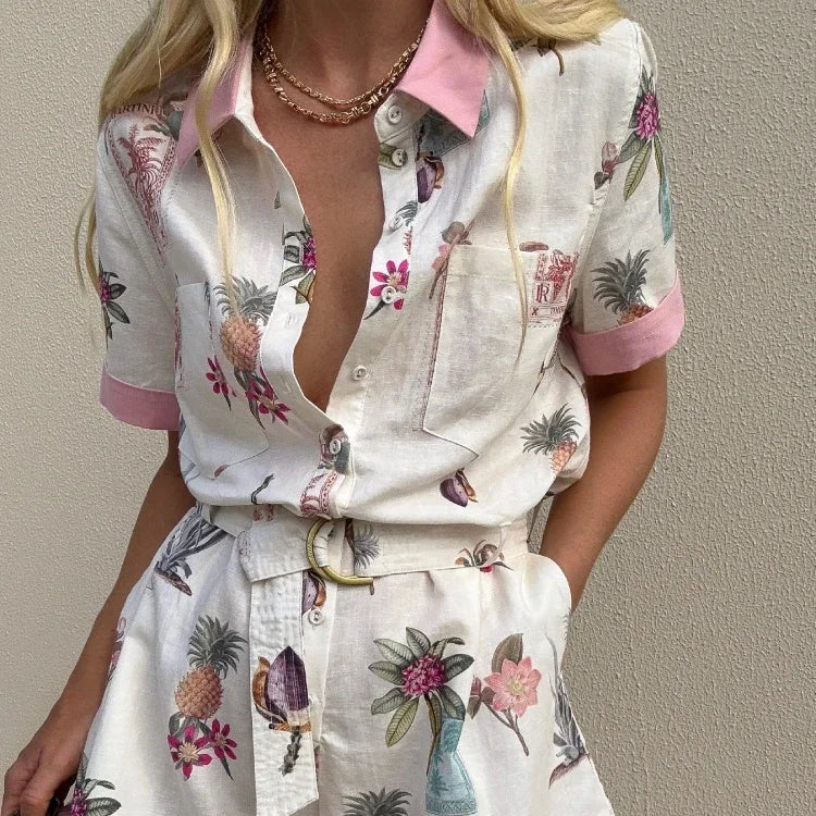Casual Belted Summer Romper