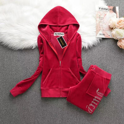Sweatshirt Velvet Tracksuit Set