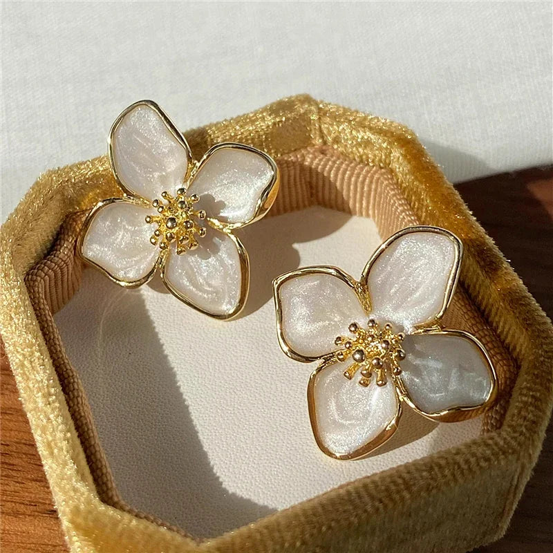 Vintage Glazed Flower Studs