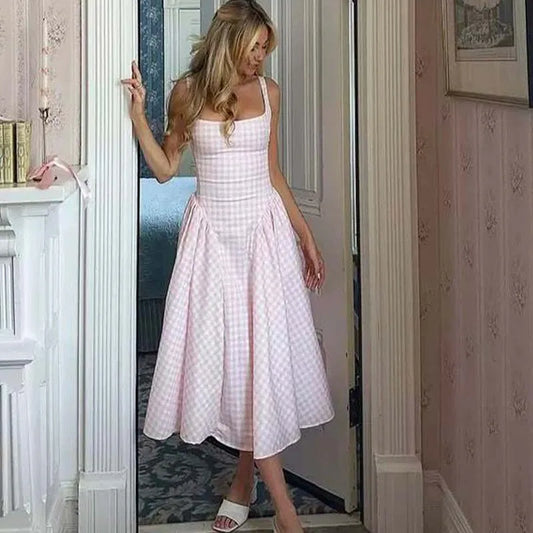 Plaid Sling Dress