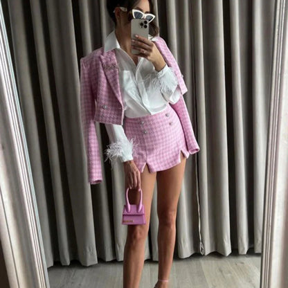 2 Piece Tweed Suit Set