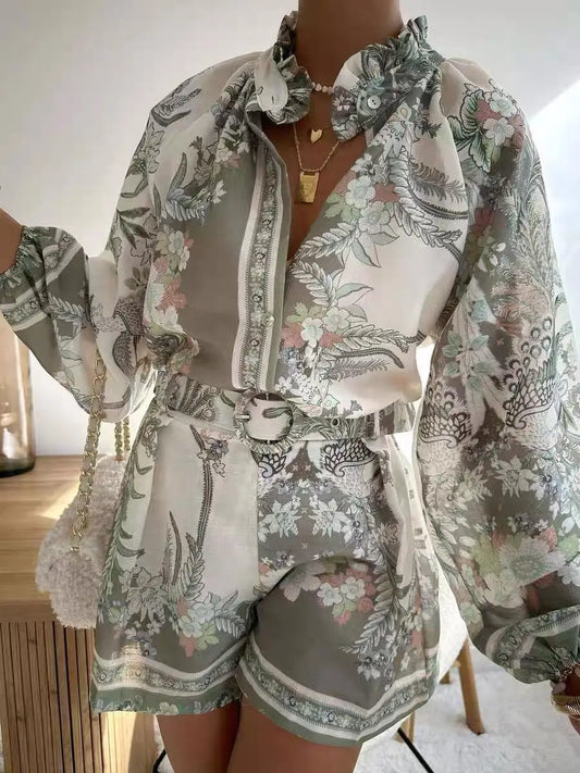 Casual Floral Print Set