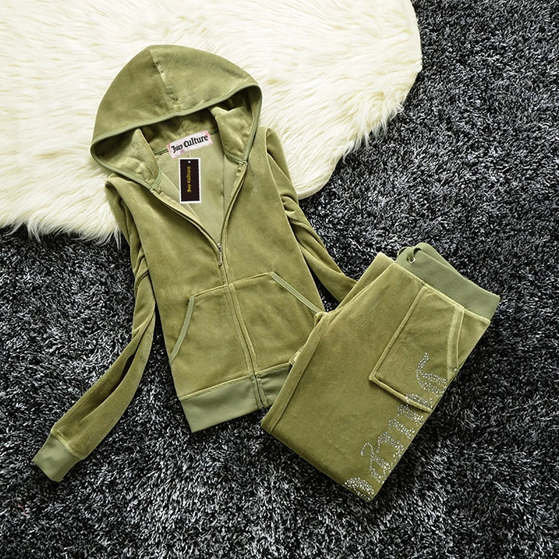 Sweatshirt Velvet Tracksuit Set