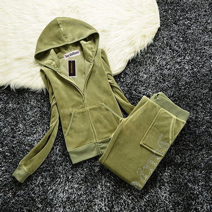 Sweatshirt Velvet Tracksuit Set