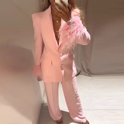 Feather Patchwork Suit