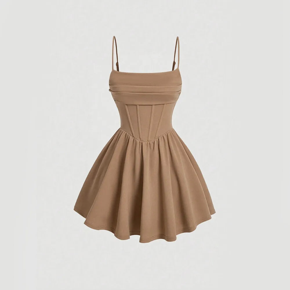 Neck Sleeveless Mini Dress