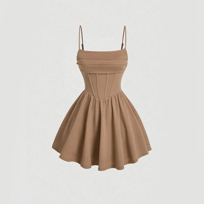 Neck Sleeveless Mini Dress