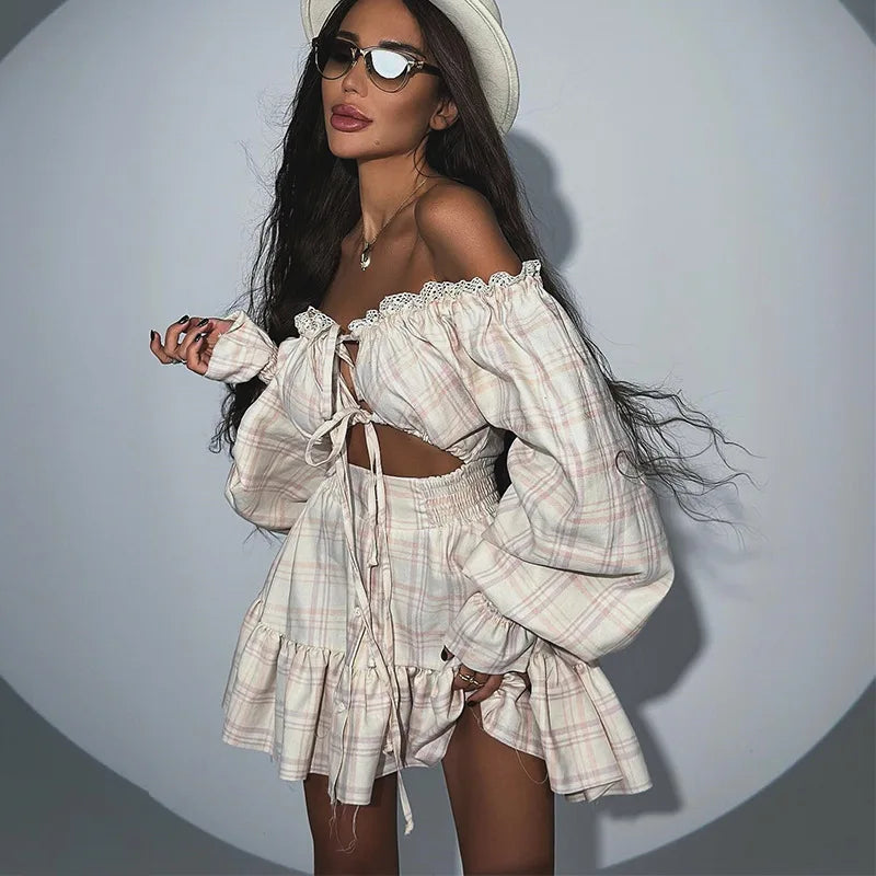 Sexy Plaid Mini Dress