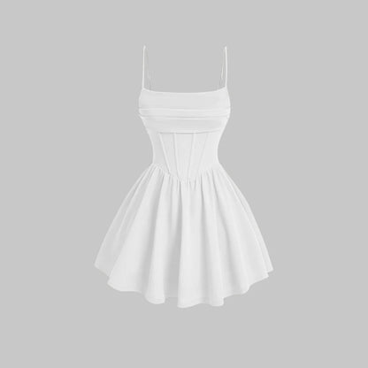 Neck Sleeveless Mini Dress