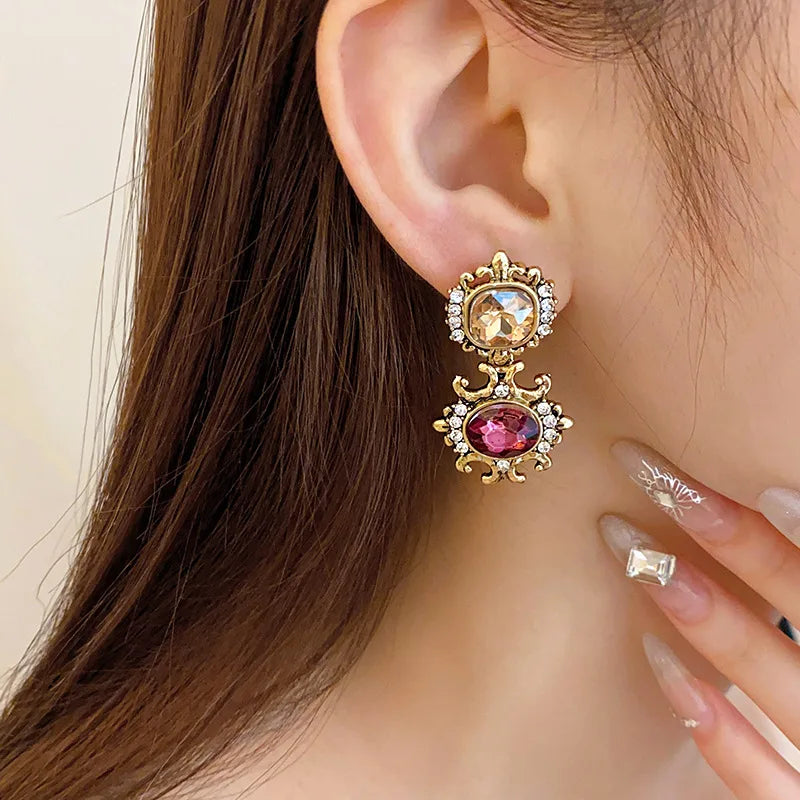 Baroque Brown Crystal Earrings