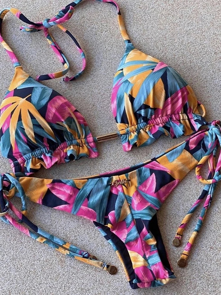 Sexy Feather Bikini Set