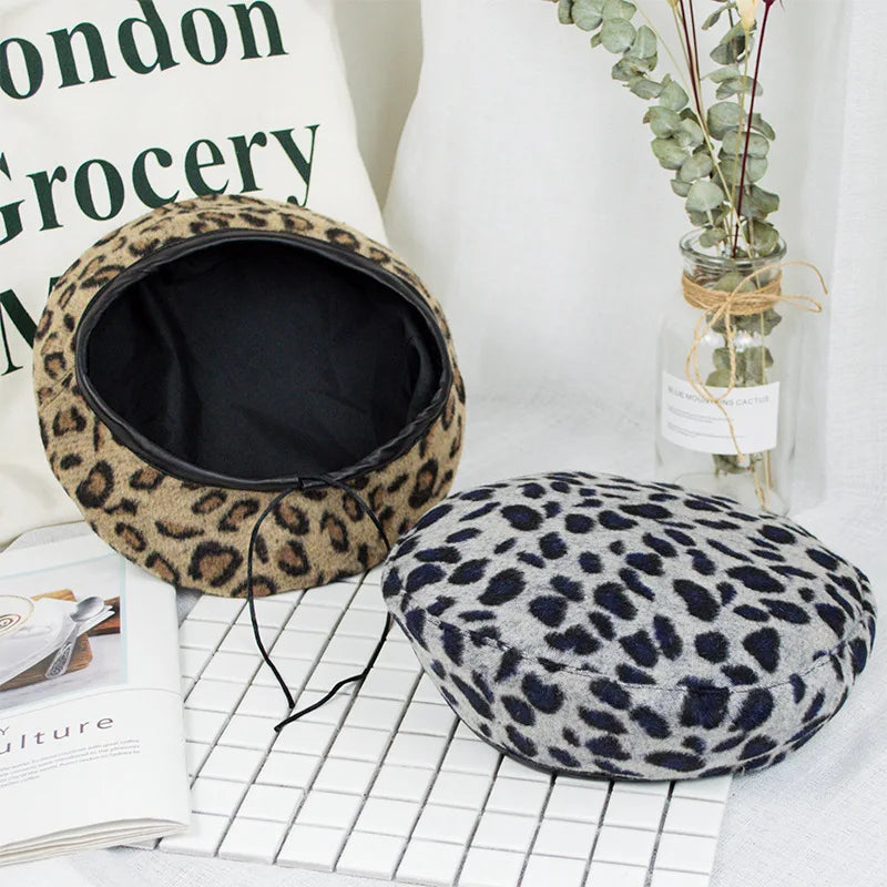 Women's Leopard Print Beret