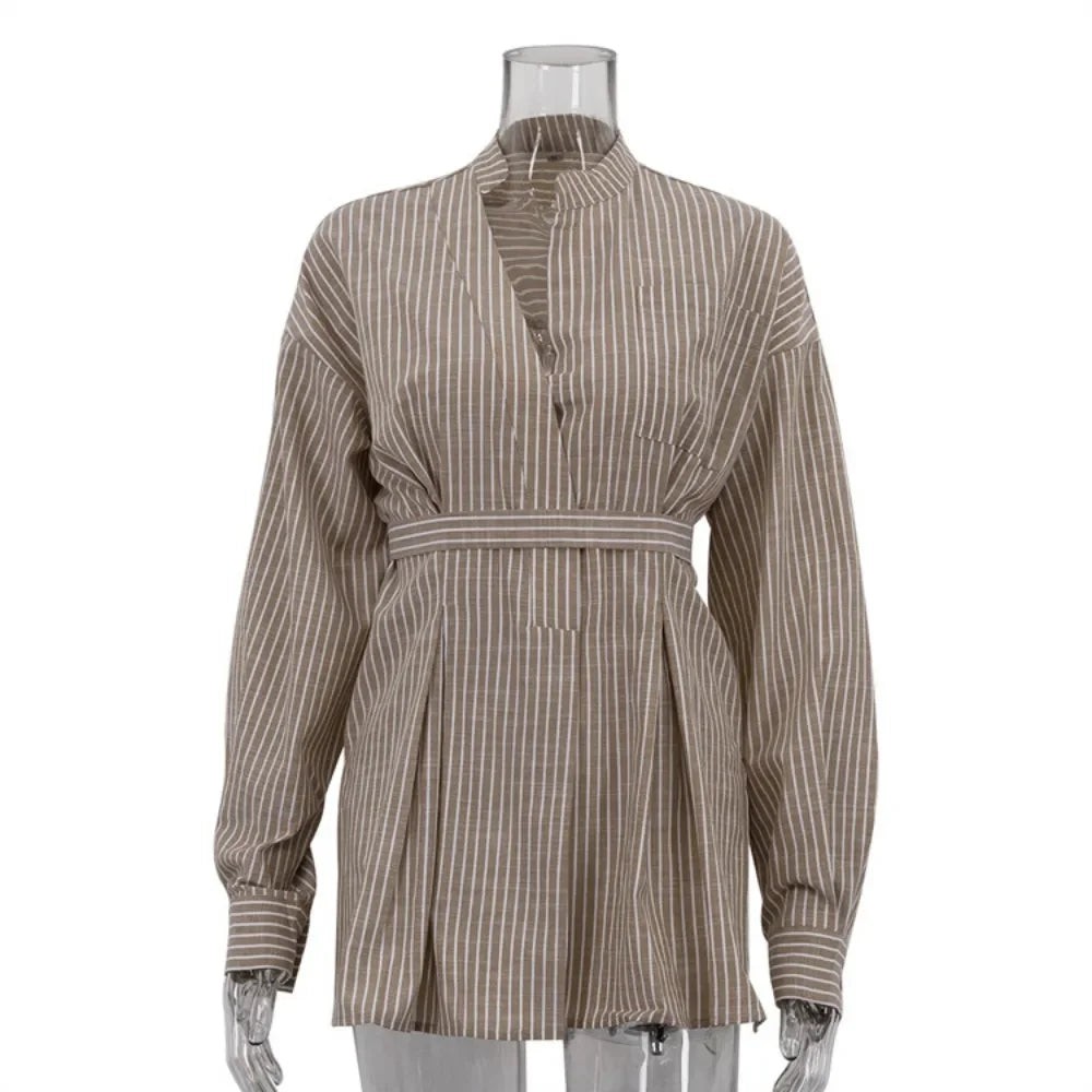Stripe Neck Blouse