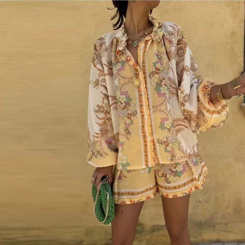 Casual Floral Print Set