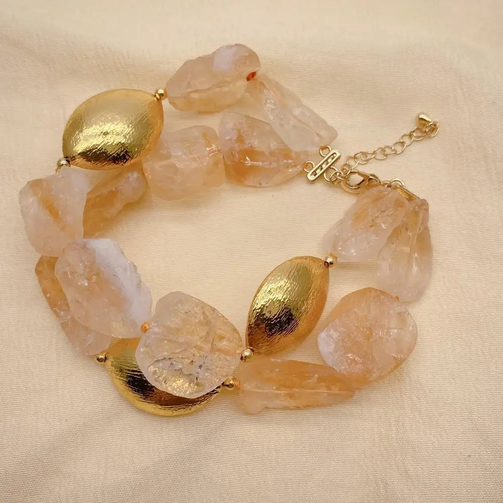 Natural Citrine Bead Bracelet