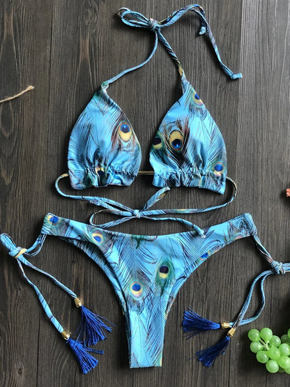 Sexy Feather Bikini Set