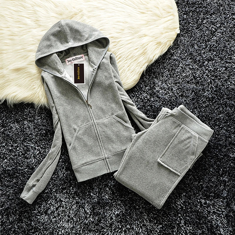 Sweatshirt Velvet Tracksuit Set
