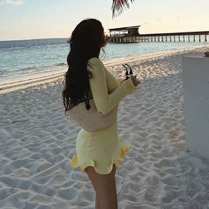 Elegant Yellow Mini Dress