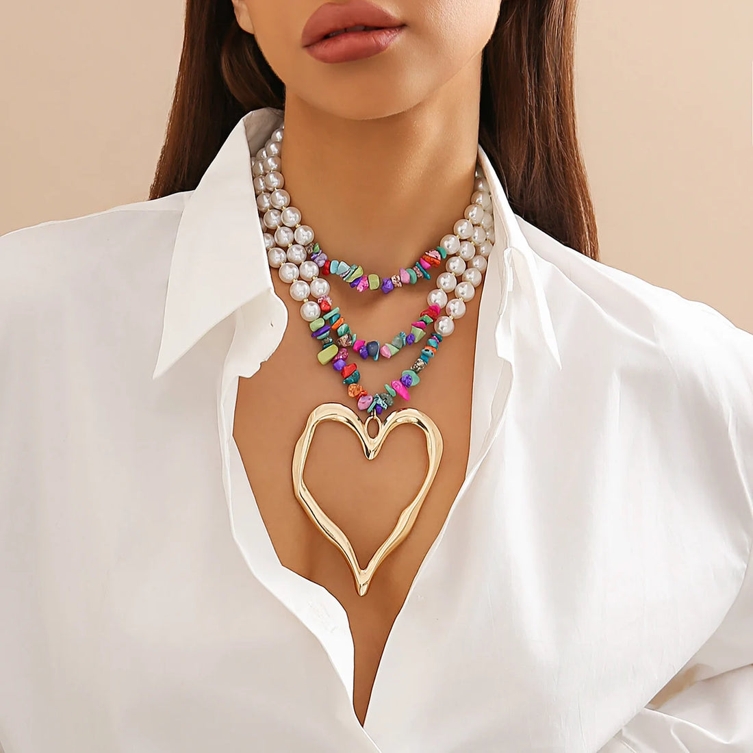 Multilayer Beaded Choker Necklace