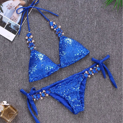 Sexy Bikinis Swimsuit with Rhinestones