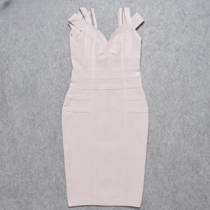 White Green Pink Bandage Dress